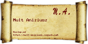 Mult Aniziusz névjegykártya